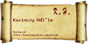 Kazinczy Héla névjegykártya